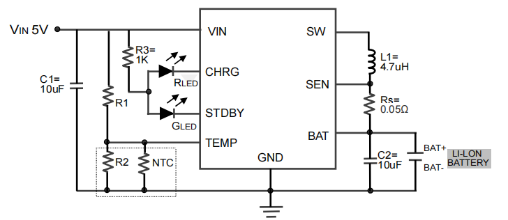 XR4420 5V供电2A 东莞单节开关型锂离子电池充电芯片