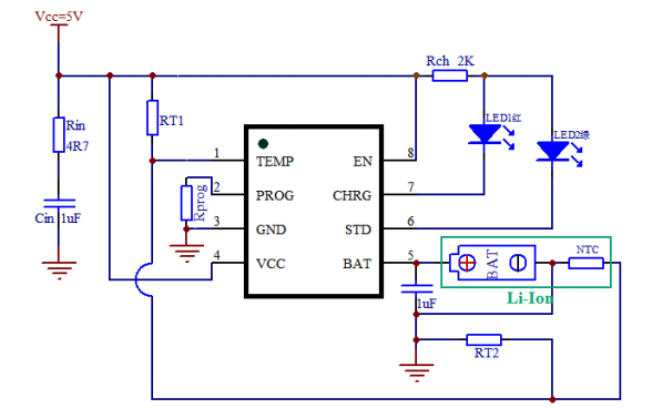 36V/1A 东莞单节锂离子电池充电器 TC4059