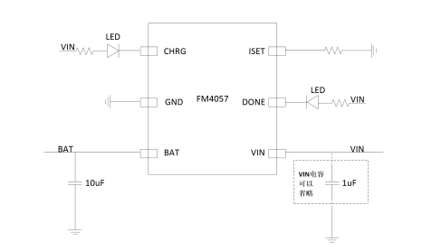 FM4057 32V 耐压东莞单节锂电池线性充电芯片