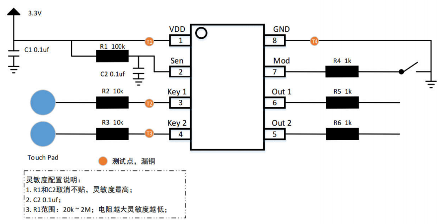 JT8022A电容式二按键触摸IC参数怎样？东莞2键触摸芯片有那些？