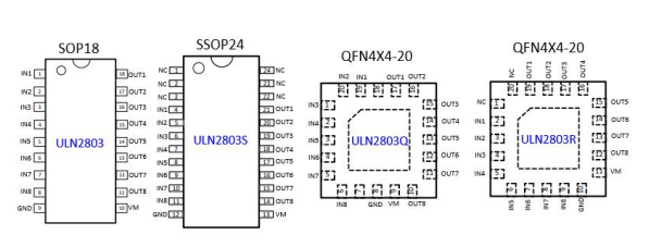东莞5线步进电机，八通道 2.5-50.0V 持续电流 500mA NMOS 驱动器