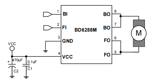 DC东莞双向马达驱动芯片 BD6288M 有刷直流电机驱动IC