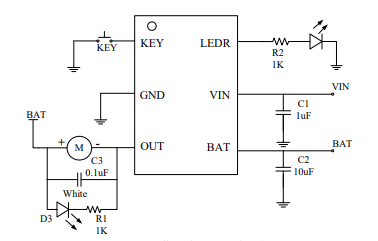 集成线性充电，按键控制及东莞直流电机驱动三合一芯片 YX2818